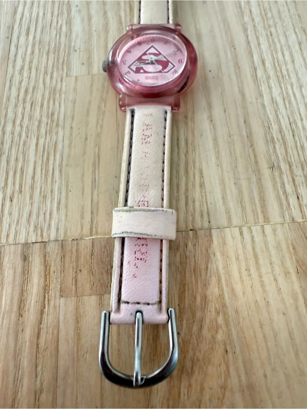 Armitron ladies pink DC comics Supergirl watch NEW BATTERY needs new strap
